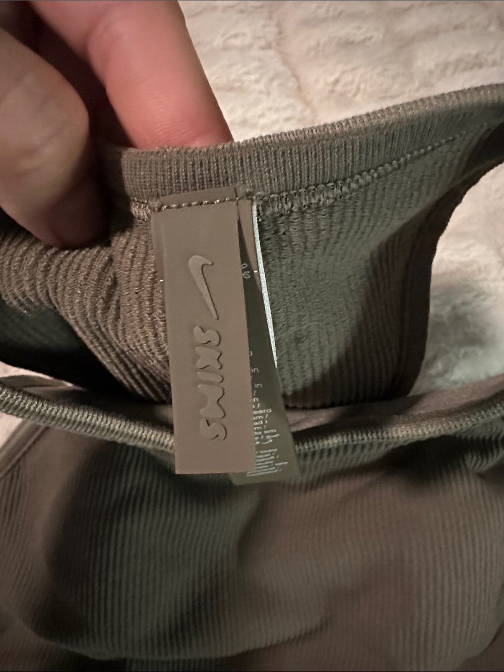 Nike SKIMS Olive Ribbed Racerback Tank Top - Picture 4 of 7